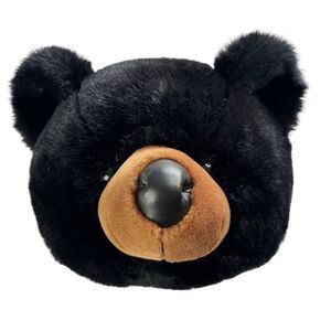 Purr-fection By MJC Plush Black Bear Head Decorative Wall Hanging Mount Vintage